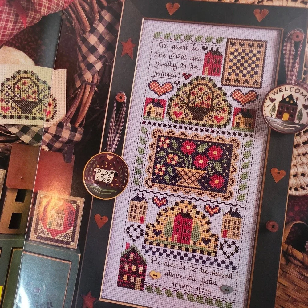 Cross Country Stitching April 2006 Cross Stitch Patterns Primitive Folk Art OOP